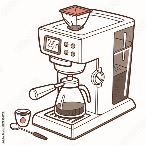 Modern coffee maker brewing