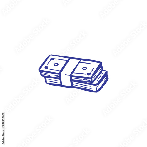 Stack of cash financial success symbol money bundle
