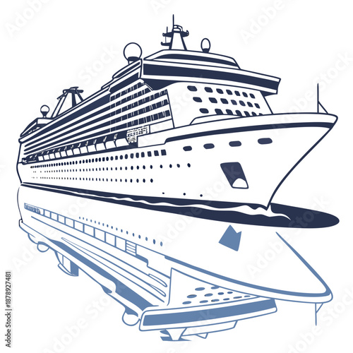 Large cruise ship sailing on calm waters