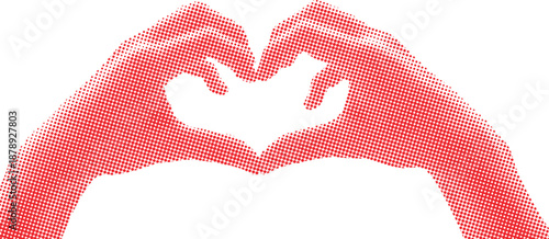 Two hands forming a heart shape symbolizing love and affection in a simple gesture illustration from a straightforward viewpoint