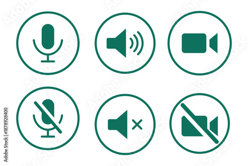 Sound control simplicity with mute options for your project sounds, volume up and down icons in a clean, modern style for apps and websites.
