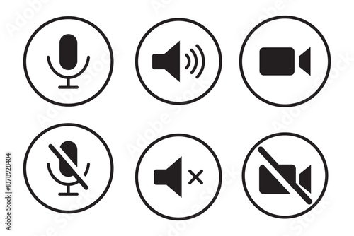 Sound control simplicity with mute options for your project sounds, volume up and down icons in a clean, modern style for apps and websites.