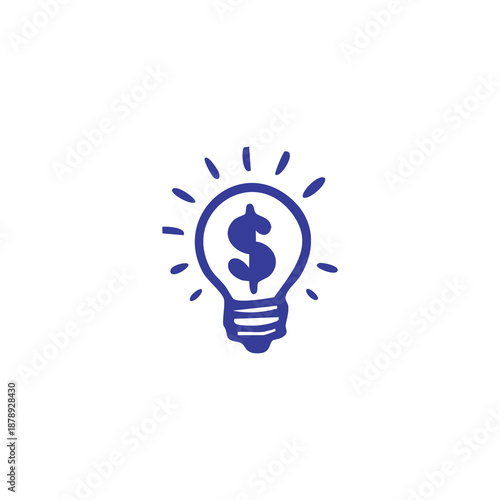 Dollar Sign in a Light Bulb Symbolizing Profitable Ideas