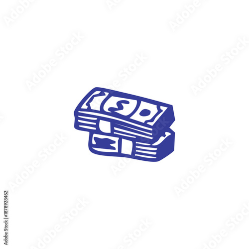 Stacks of US Dollar Bills Illustration