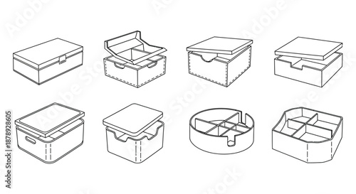 Collection of storage boxes
