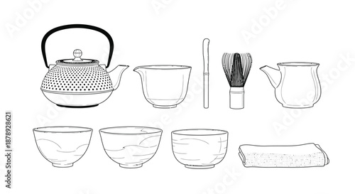 Traditional japanese tea set