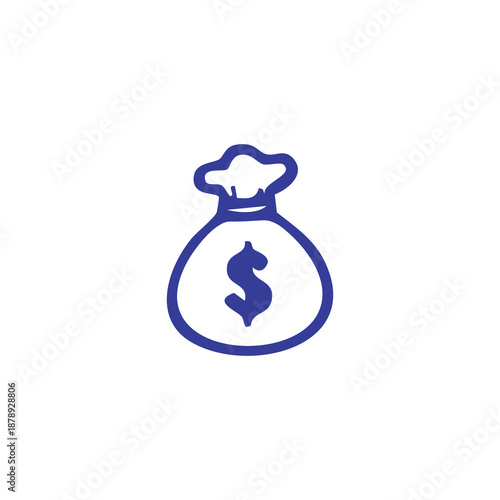 Money Bag Icon with Dollar Sign
