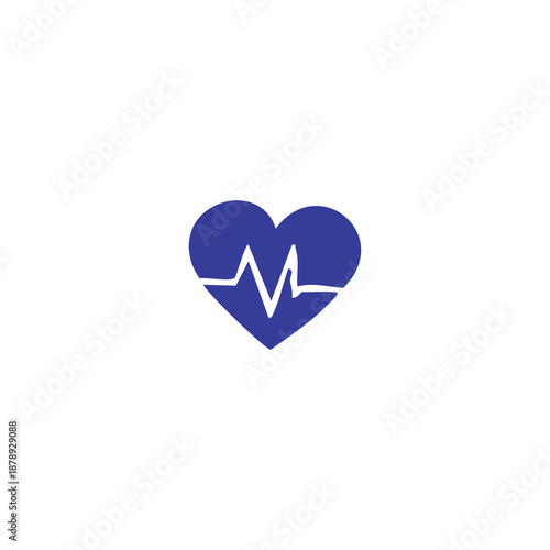Blue Heartbeat Logo Design