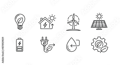 Illustrations of renewable energy sources