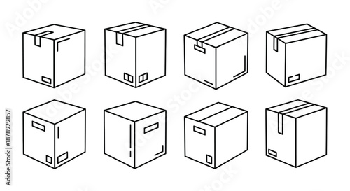 Collection of identical storage boxes