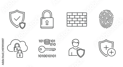 Security icons representing various protection methods