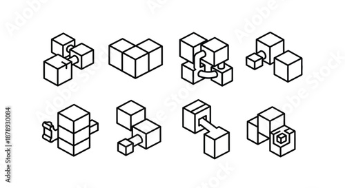Collection of interlocking cubes