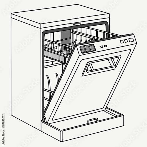 Open dishwasher
