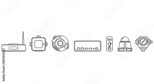 Collection of modern gadgets and devices