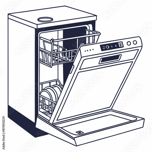 Illustrated dishwasher