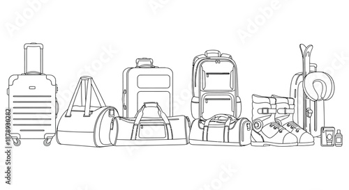 Collection of travel bags and accessories