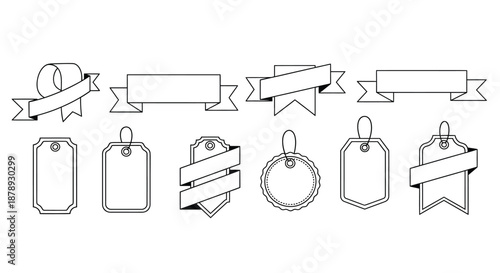 Various shapes of tags and banners