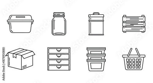 Various storage containers and organizers