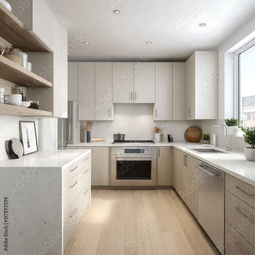 Neutral Kitchen Interior for Property Marketing