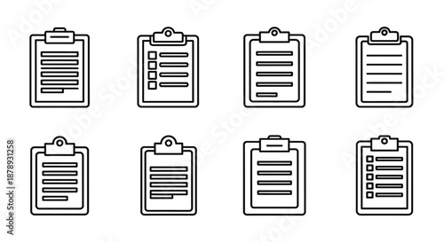 Organized clipboard documents Vector