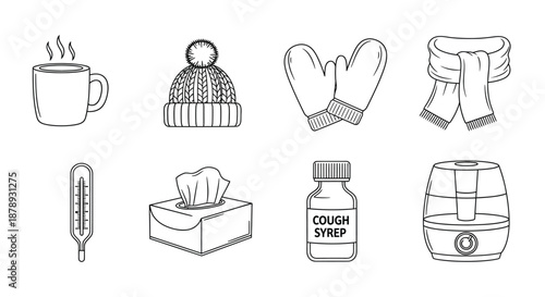 Cozy winter wellness essentials Vector