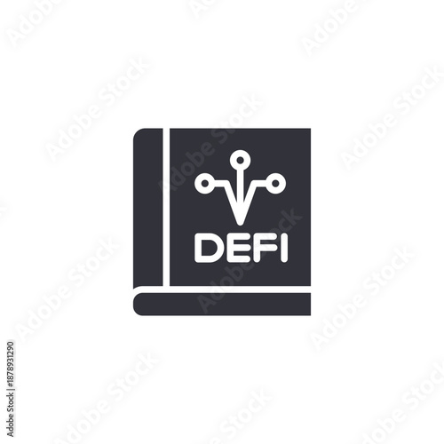 Digital De-Fi book icon symbolizing blockchain education, decentralized finance knowledge, and cryptocurrency learning resources.