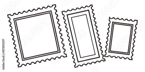 set of frames isolated on white background