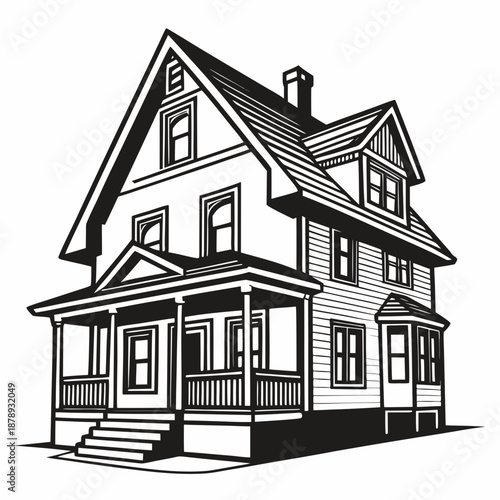 Victorian-style house illustration
