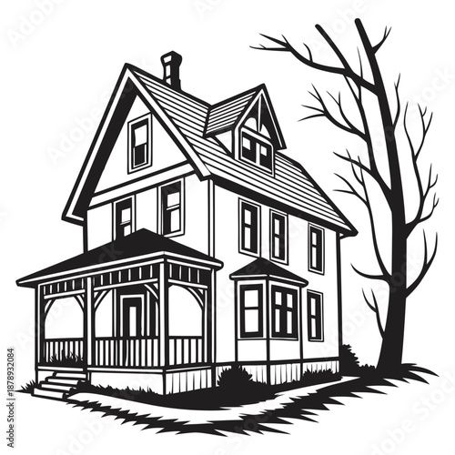 Vintage house illustration