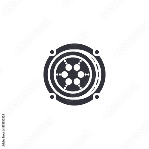 Digital coin icon with star network pattern representing innovative cryptocurrency ecosystem and fintech infrastructure.