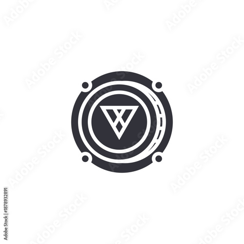 Shielded cryptocurrency icon symbolizing enhanced blockchain security and protected decentralized digital assets.