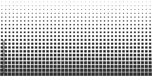Uniform square halftone gradient from small to large blocks