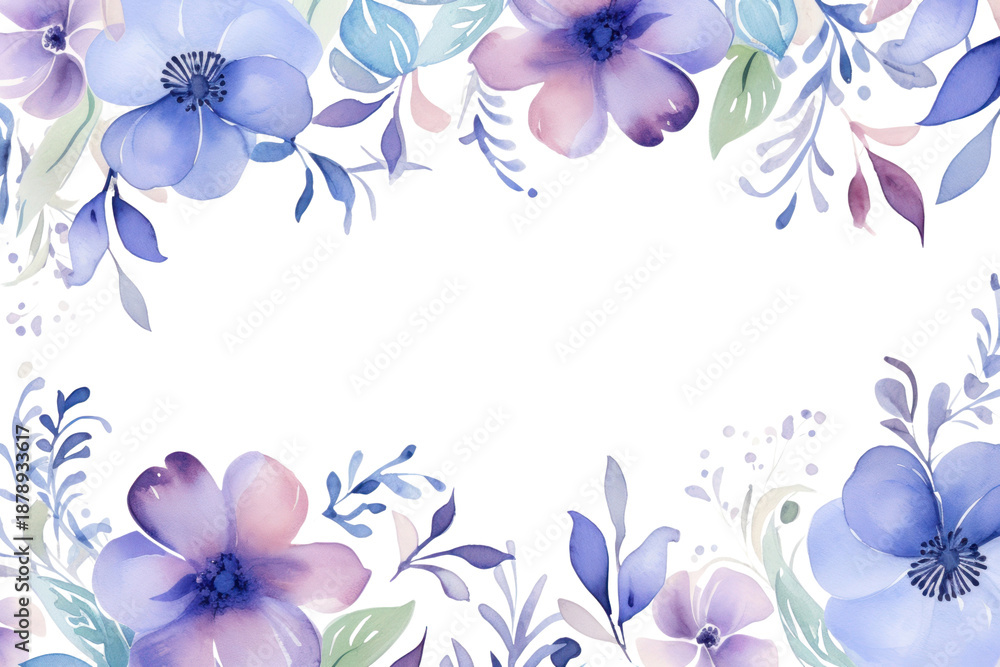 Obraz premium PNG Blue floral pattern flower purple.