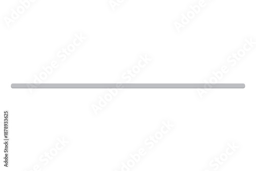 One straight red line 3d. Limit or border, finish line or closed. Red long thread of yarn, string. Thin brush stroke, on a white background. Vector illustration. Horizontal line of paint