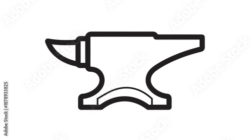 Blacksmith s anvil tool depicted in a striking outline silhouette