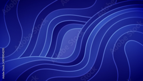 Abstract blue background with flowing wavy lines and varying shades creating a layered, topographic effect.