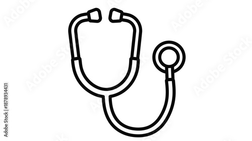 A simple black and white line drawing of a stethoscope silhouette
