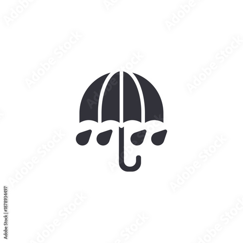 Umbrella weather protection icon representing rainy season, storm safety, and precipitation forecast.