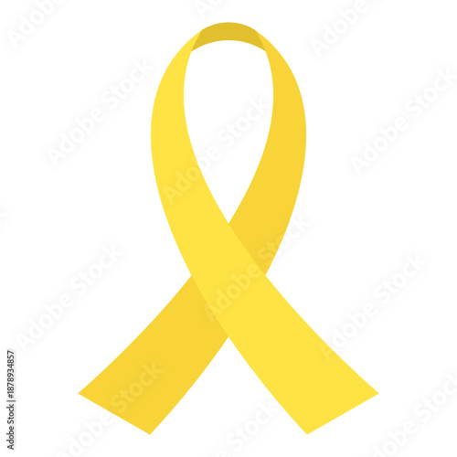 Yellow Awareness Ribbon Symbol for Endometriosis Support and Health