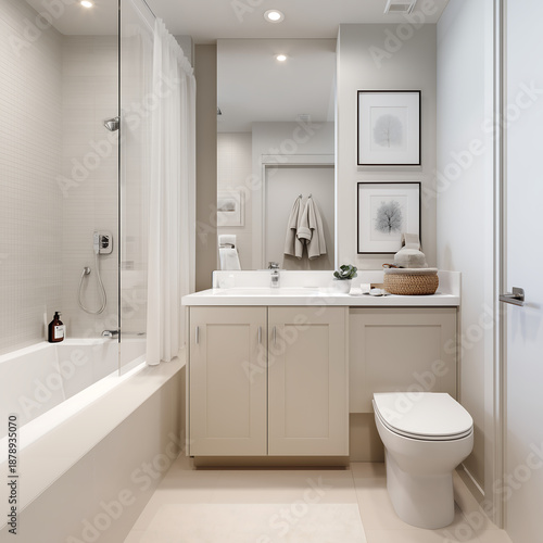 Neutral Bathroom Interior for Property Marketing