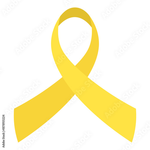 Bright Yellow Awareness Ribbon Symbolizing Hope and Support