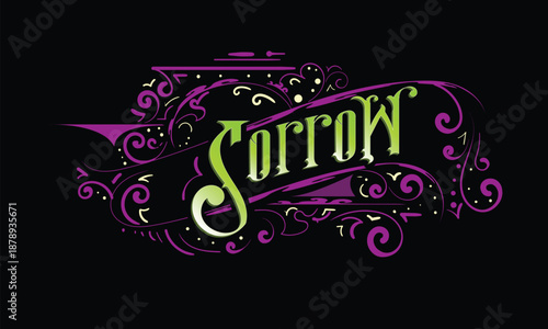 SORROW lettering custom style design