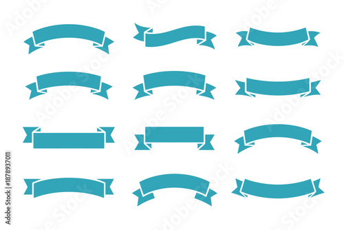 Turquoise Banner Ribbons Set