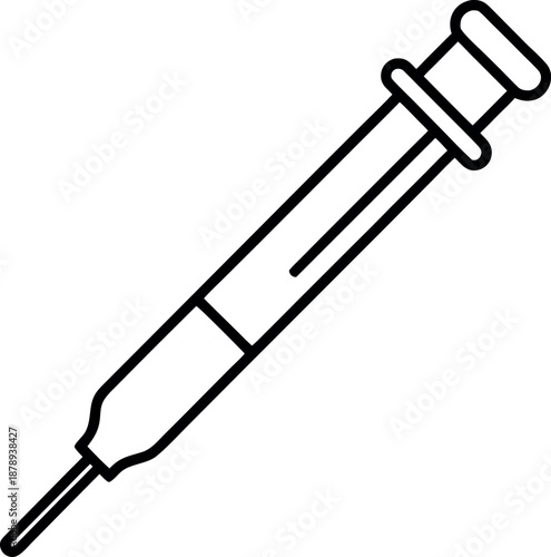 Medical Syringe Injection Device Outline Icon