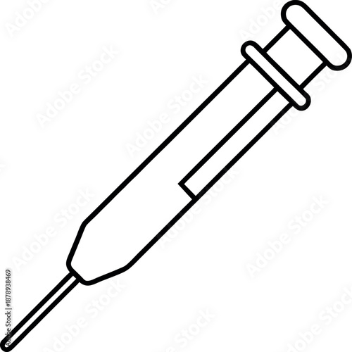 Medical Syringe Injection Equipment Outline Icon