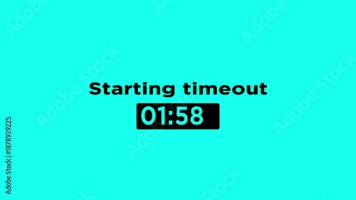 120 to 0 seconds,Two minutes countdown with animated text streaming starting time out 4k video on dark background