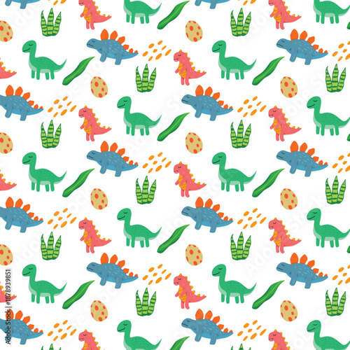 cute dinosaur seamless pattern for kids