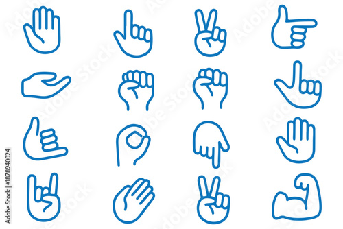 Cartoon hands showing different numbers and gestures