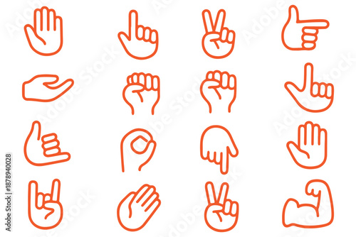 Cartoon hands showing different numbers and gestures