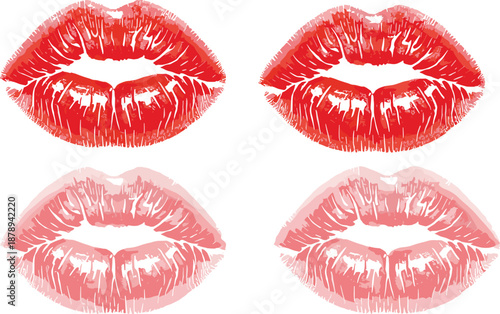 lips, kiss, lipstick, makeup, beauty, glamour, fashion, cosmetic, romance, love, sensual, mouth, feminine, woman, valentine, passion, red, pink, print, illustration